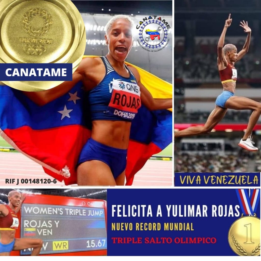 CANATAME FELICITA A YULIMAR ROJAS POR SU MEDALLA DE ORO EN TOKIO 2021