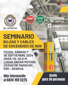 Lee más sobre el artículo SEMINARIO BUJIAS Y CABLES DE ENCENDIDO NGK